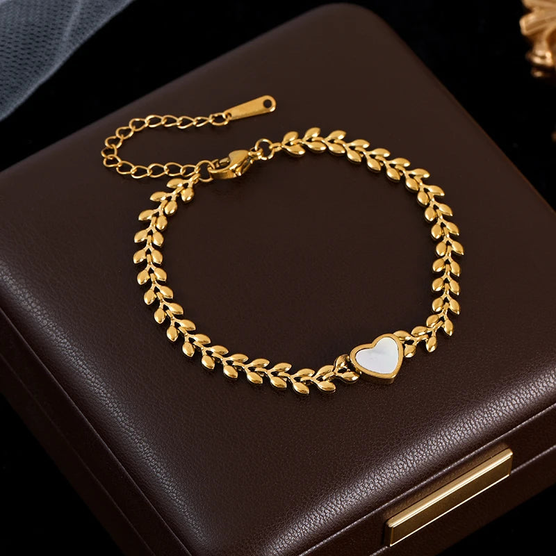 Bracelet trèfle en acier inoxydable 316L pour femme, bijou tendance, étanche, idéal comme cadeau