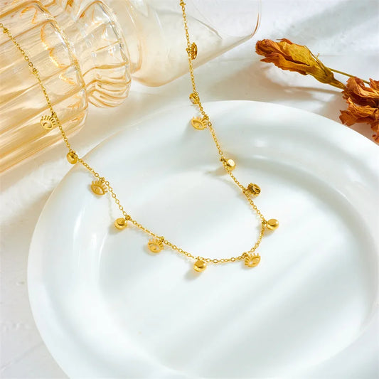 Collier avec pendentif œil en cristal en acier inoxydable 316L pour femme et fille