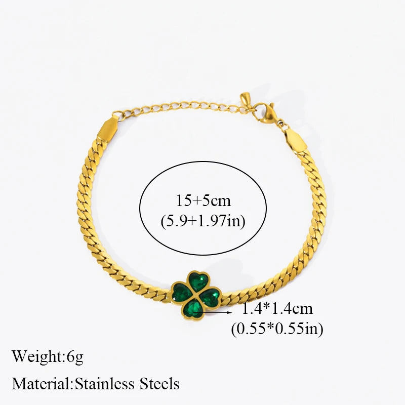 Bracelet trèfle en acier inoxydable 316L pour femme, bijou tendance, étanche, idéal comme cadeau