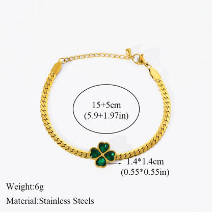 Bracelet trèfle en acier inoxydable 316L pour femme, bijou tendance, étanche, idéal comme cadeau
