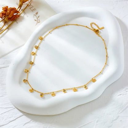 Collier avec pendentif œil en cristal en acier inoxydable 316L pour femme et fille
