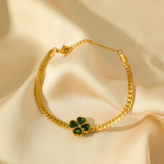 Bracelet trèfle en acier inoxydable 316L pour femme, bijou tendance, étanche, idéal comme cadeau