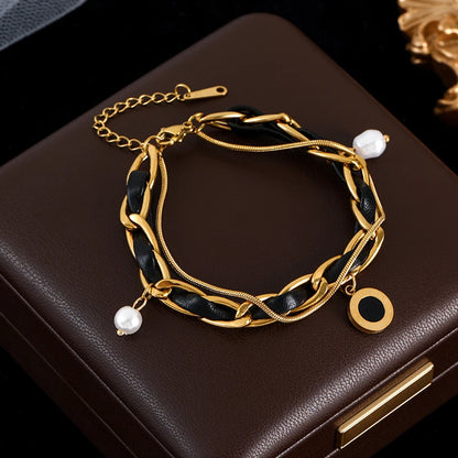 Bracelet trèfle en acier inoxydable 316L pour femme, bijou tendance, étanche, idéal comme cadeau