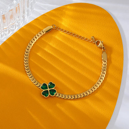 Bracelet trèfle en acier inoxydable 316L pour femme, bijou tendance, étanche, idéal comme cadeau