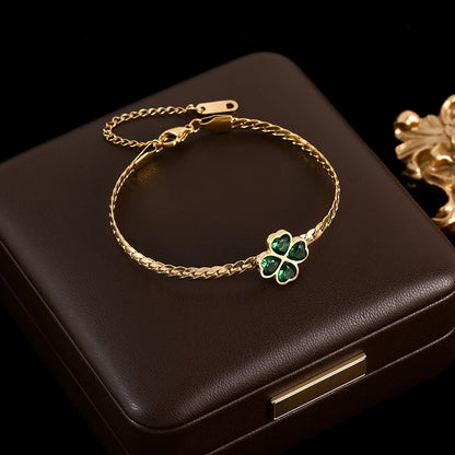 Bracelet trèfle en acier inoxydable 316L pour femme, bijou tendance, étanche, idéal comme cadeau